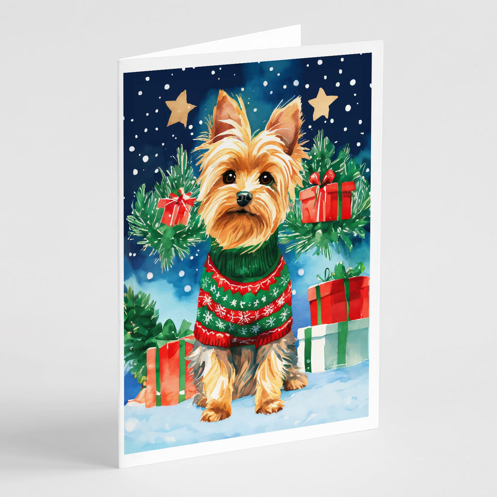 Yorkshire Terrier Yorkie Christmas Greeting Cards Pack of 8 Blank Cards with Envelopes Whimsical A7 Size 5x7