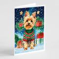 Yorkshire Terrier Yorkie Christmas Greeting Cards Pack of 8 Blank Cards with Envelopes Whimsical A7 Size 5x7