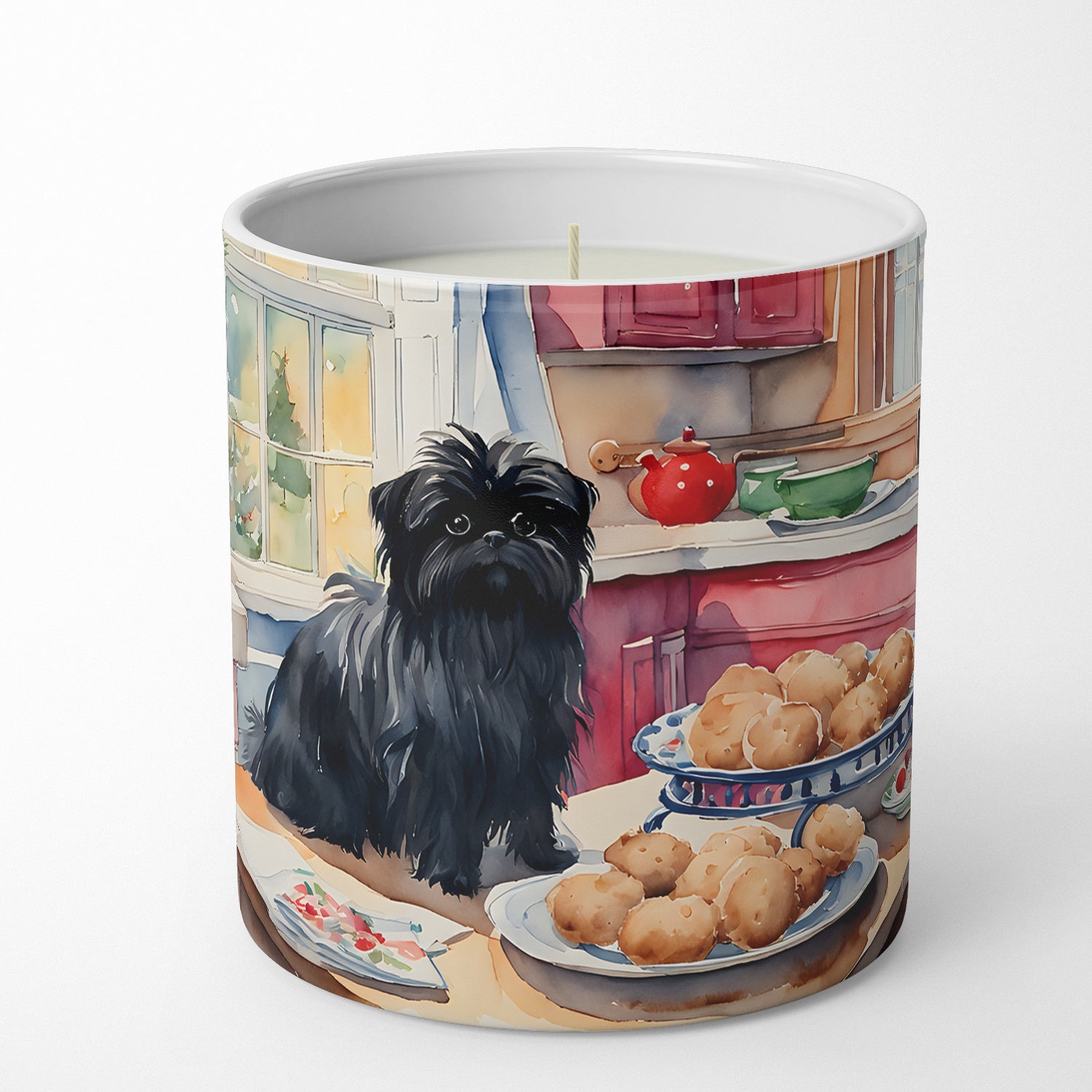 Affenpinscher Christmas Cookies Decorative Soy Candle Nature Soy Wax Essential Oil Home Decor Ideal for Bedroom Kitchen Bath Office Gift, 10 oz