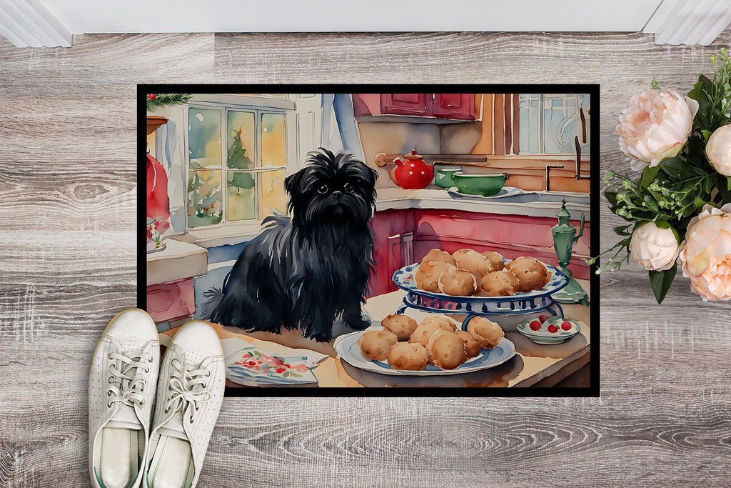 Affenpinscher Christmas Cookies Doormat Indoor Outdoor 24H X 36W Front Door Mat Rugs for Entryway, Non Slip Washable Low Pile,