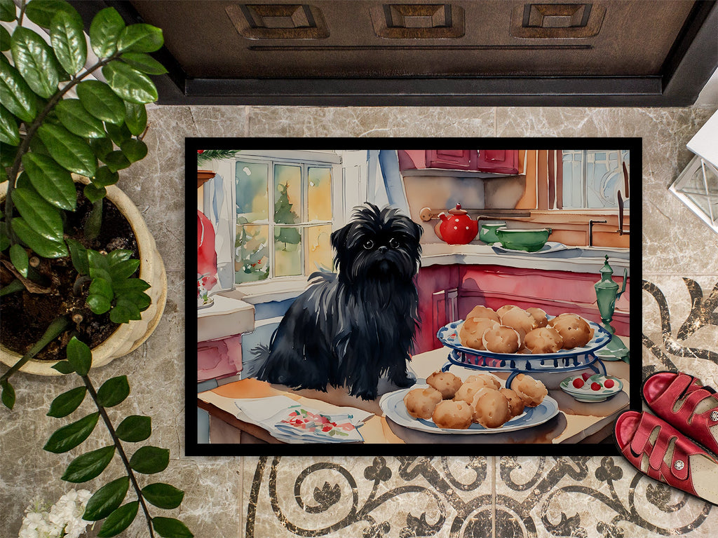 Affenpinscher Christmas Cookies Doormat Indoor Outdoor 24H X 36W Front Door Mat Rugs for Entryway, Non Slip Washable Low Pile,