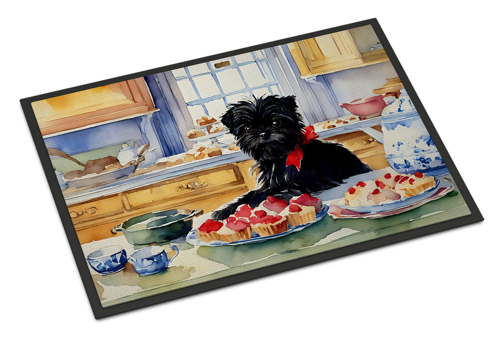 Affenpinscher Christmas Cookies Doormat Indoor Outdoor 18H X 27W Front Door Mat Rugs for Entryway, Non Slip Washable