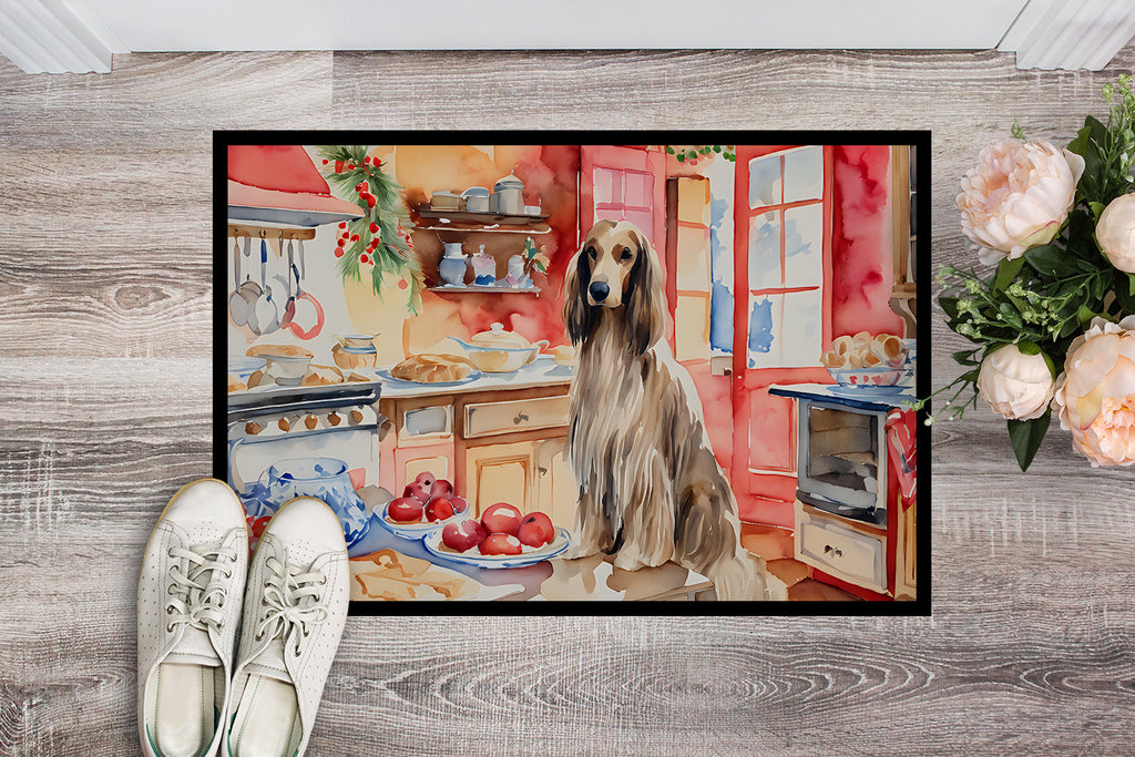 Afghan Hound Christmas Cookies Doormat Indoor Outdoor 24H X 36W Front Door Mat Rugs for Entryway, Non Slip Washable Low Pile,