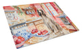 Afghan Hound Christmas Cookies Cutting Board Tempered Glass Kitchen Cutting Surface, Heat Resistant Chopping, Non-Slip Feet, Food Prep & Serving