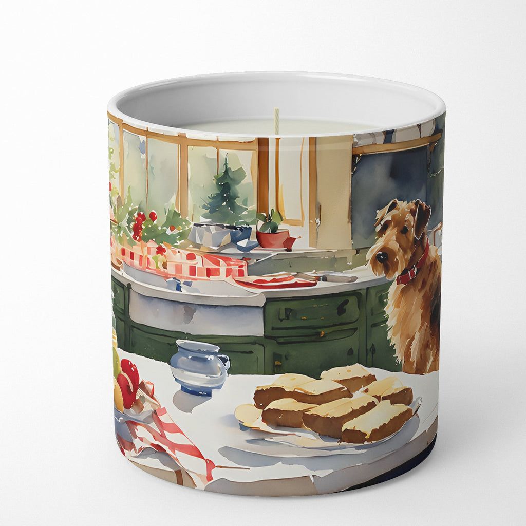Airedale Terrier Christmas Cookies Decorative Soy Candle Nature Soy Wax Essential Oil Home Decor Ideal for Bedroom Kitchen Bath Office Gift, 10 oz