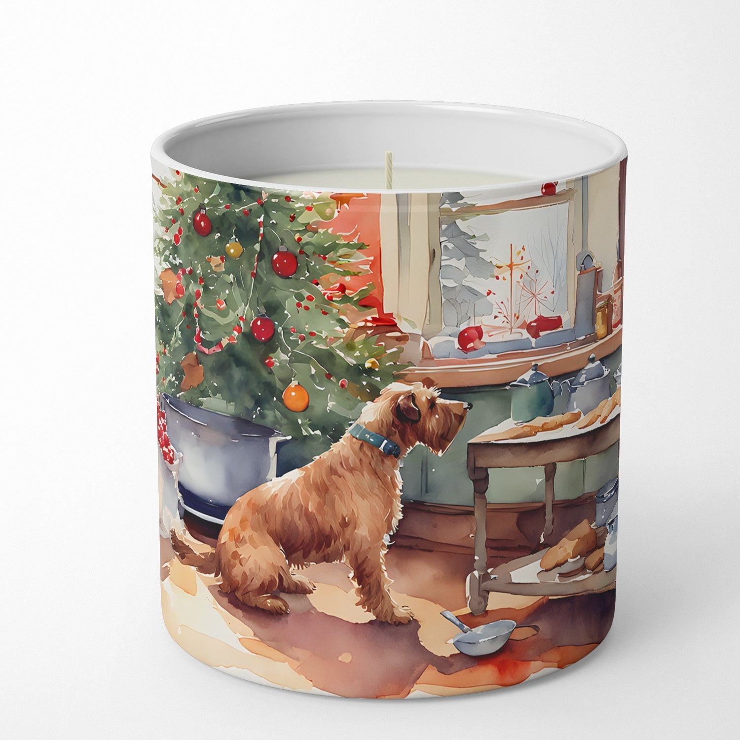 Airedale Terrier Christmas Cookies Decorative Soy Candle Nature Soy Wax Essential Oil Home Decor Ideal for Bedroom Kitchen Bath Office Gift, 10 oz