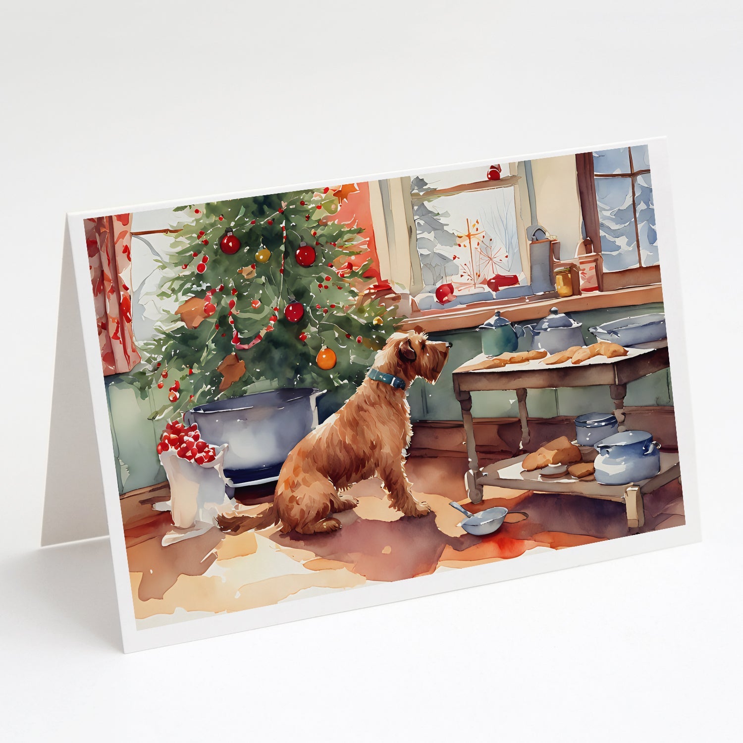 Airedale Terrier Christmas Cookies Greeting Cards Pack of 8 Blank Cards with Envelopes Whimsical A7 Size 5x7