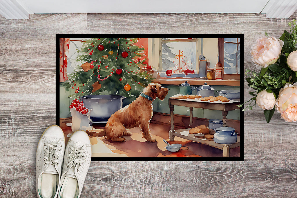 Airedale Terrier Christmas Cookies Doormat Indoor Outdoor 24H X 36W Front Door Mat Rugs for Entryway, Non Slip Washable Low Pile,