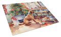 Airedale Terrier Christmas Cookies Cutting Board Tempered Glass Kitchen Cutting Surface, Heat Resistant Chopping, Non-Slip Feet, Food Prep & Serving