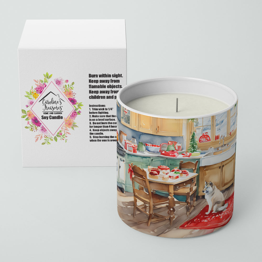 Alaskan Klee Kai Christmas Cookies Decorative Soy Candle Nature Soy Wax Essential Oil Home Decor Ideal for Bedroom Kitchen Bath Office Gift, 10 oz