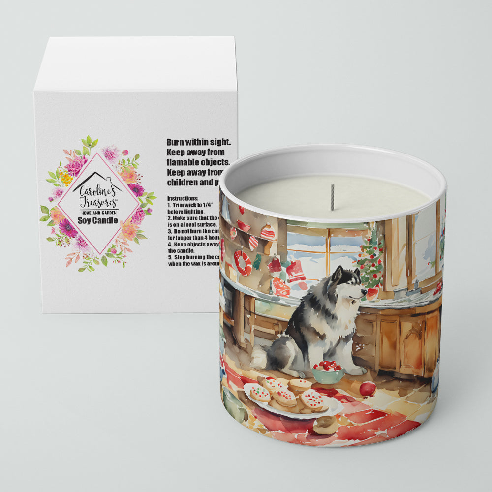 Alaskan Malamute Christmas Cookies Decorative Soy Candle Nature Soy Wax Essential Oil Home Decor Ideal for Bedroom Kitchen Bath Office Gift, 10 oz