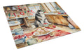 Alaskan Malamute Christmas Cookies Cutting Board Tempered Glass Kitchen Cutting Surface, Heat Resistant Chopping, Non-Slip Feet, Food Prep & Serving