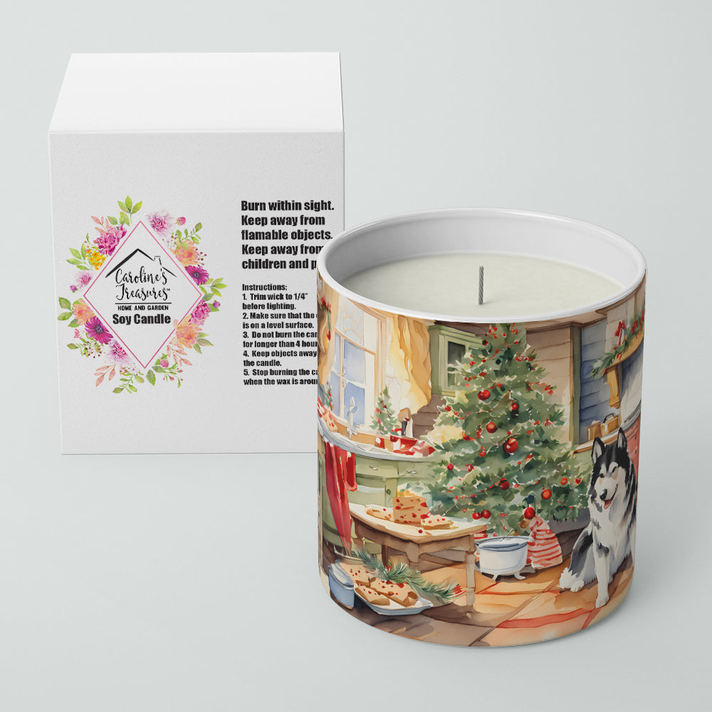 Alaskan Malamute Christmas Cookies Decorative Soy Candle Nature Soy Wax Essential Oil Home Decor Ideal for Bedroom Kitchen Bath Office Gift, 10 oz