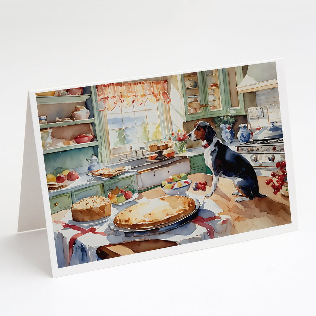 American English Coonhound Christmas Cookies Greeting Cards Pack of 8 Blank Cards with Envelopes Whimsical A7 Size 5x7