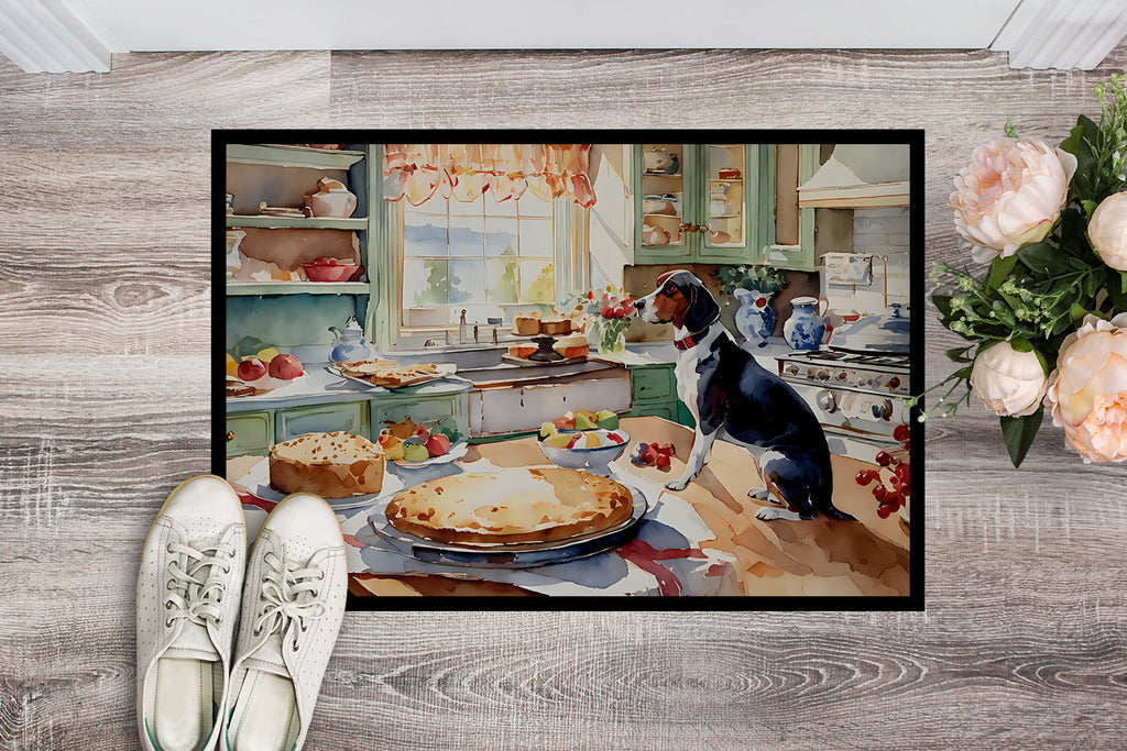 American English Coonhound Christmas Cookies Doormat Indoor Outdoor 18H X 27W Front Door Mat Rugs for Entryway, Non Slip Washable