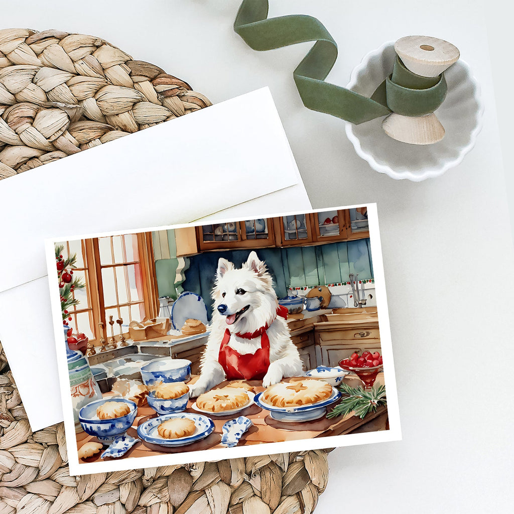 American Eskimo Christmas Cookies Greeting Cards Pack of 8 Blank Cards with Envelopes Whimsical A7 Size 5x7