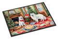 American Eskimo Christmas Cookies Doormat Indoor Outdoor 18H X 27W Front Door Mat Rugs for Entryway, Non Slip Washable
