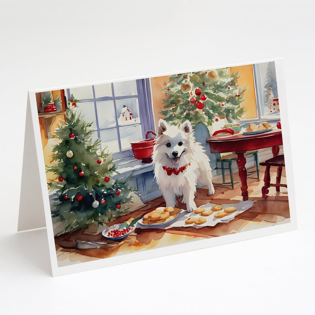 American Eskimo Christmas Cookies Greeting Cards Pack of 8 Blank Cards with Envelopes Whimsical A7 Size 5x7