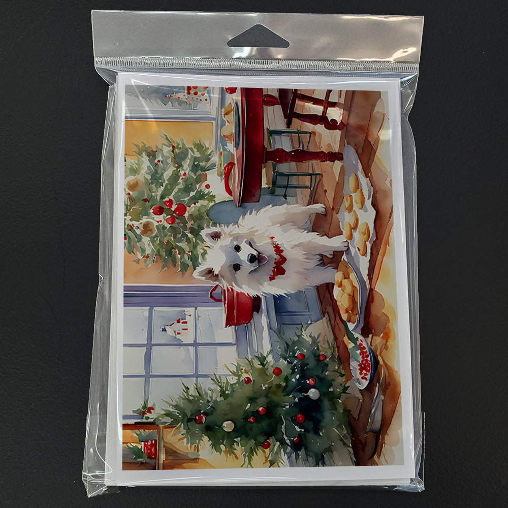 American Eskimo Christmas Cookies Greeting Cards Pack of 8 Blank Cards with Envelopes Whimsical A7 Size 5x7