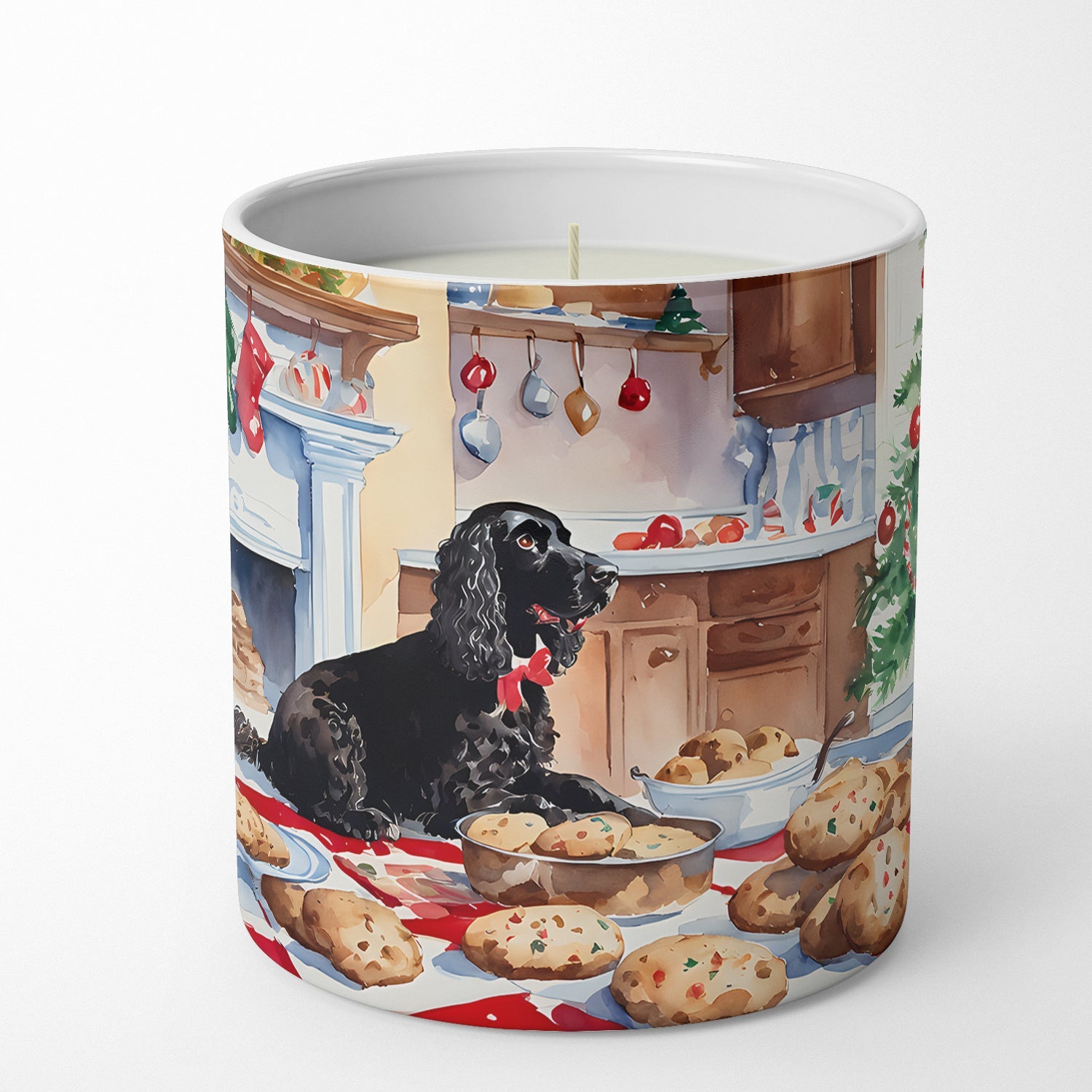 American Water Spaniel Christmas Cookies Decorative Soy Candle Nature Soy Wax Essential Oil Home Decor Ideal for Bedroom Kitchen Bath Office Gift, 10 oz