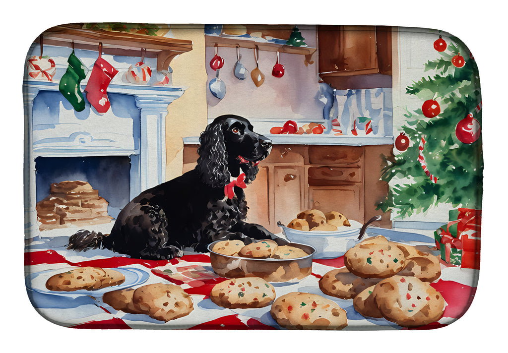 American Water Spaniel Christmas Cookies Dish Drying Mat Absorbent Dish Drying Mat Pad for Kitchen Counter Dish Drainer Mat for Countertop, 14 x 21", Multicolor