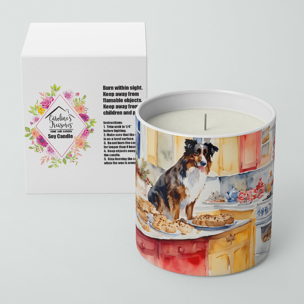 Australian Shepherd Christmas Cookies Decorative Soy Candle Nature Soy Wax Essential Oil Home Decor Ideal for Bedroom Kitchen Bath Office Gift, 10 oz