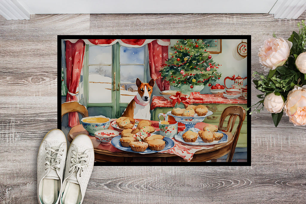 Basenji Christmas Cookies Doormat Indoor Outdoor 24H X 36W Front Door Mat Rugs for Entryway, Non Slip Washable Low Pile,