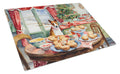 Basenji Christmas Cookies Cutting Board Tempered Glass Kitchen Cutting Surface, Heat Resistant Chopping, Non-Slip Feet, Food Prep & Serving
