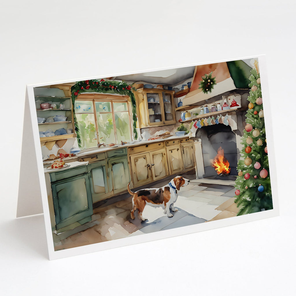 Basset Hound Christmas Cookies Greeting Cards Pack of 8 Blank Cards with Envelopes Whimsical A7 Size 5x7