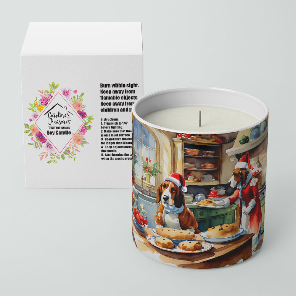 Basset Hound Christmas Cookies Decorative Soy Candle Nature Soy Wax Essential Oil Home Decor Ideal for Bedroom Kitchen Bath Office Gift, 10 oz