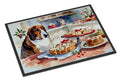 Basset Hound Christmas Cookies Doormat Indoor Outdoor 18H X 27W Front Door Mat Rugs for Entryway, Non Slip Washable