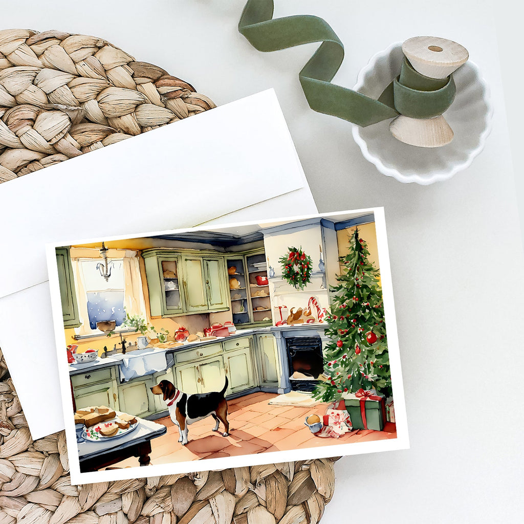 Basset Hound Christmas Cookies Greeting Cards Pack of 8 Blank Cards with Envelopes Whimsical A7 Size 5x7