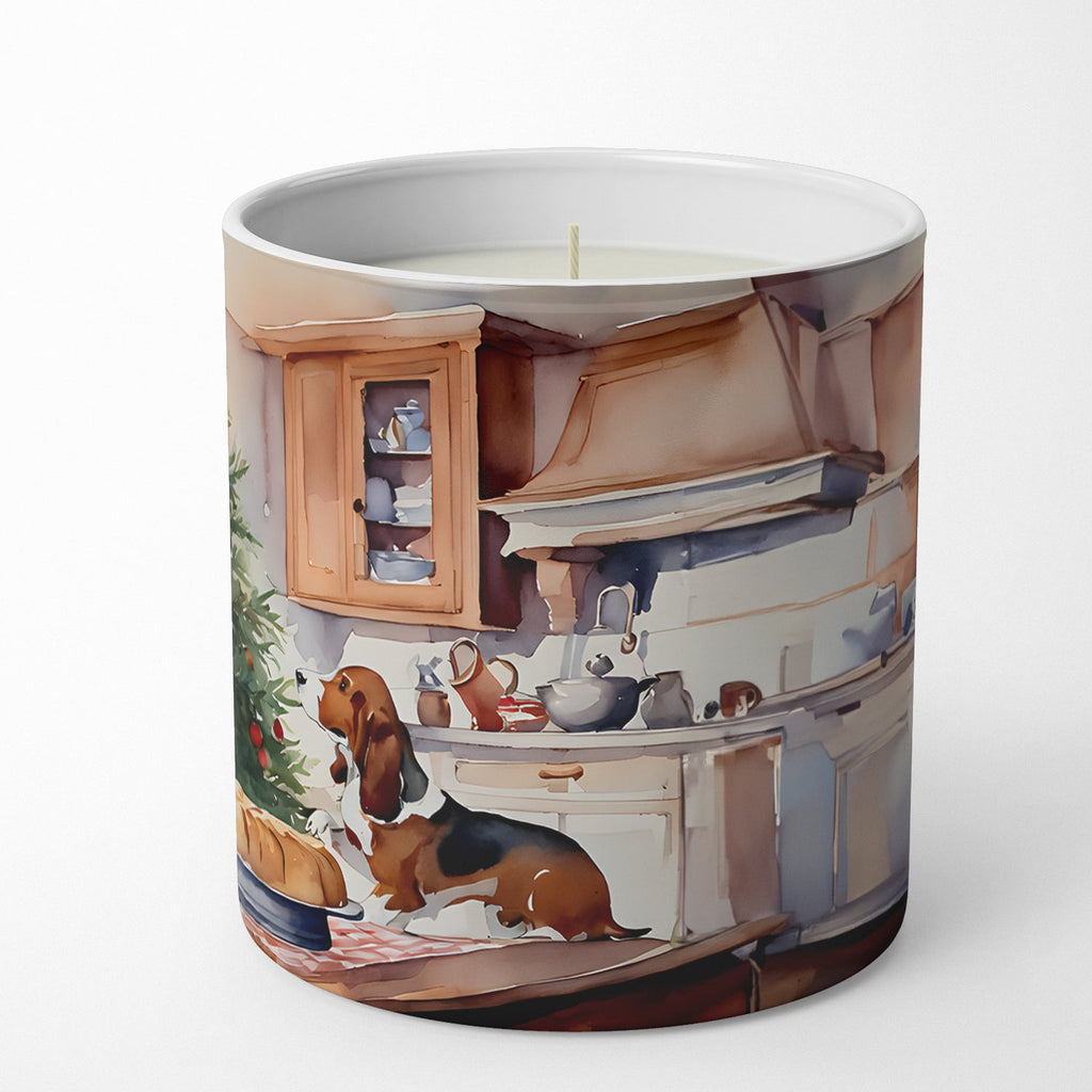 Basset Hound Christmas Cookies Decorative Soy Candle Nature Soy Wax Essential Oil Home Decor Ideal for Bedroom Kitchen Bath Office Gift, 10 oz