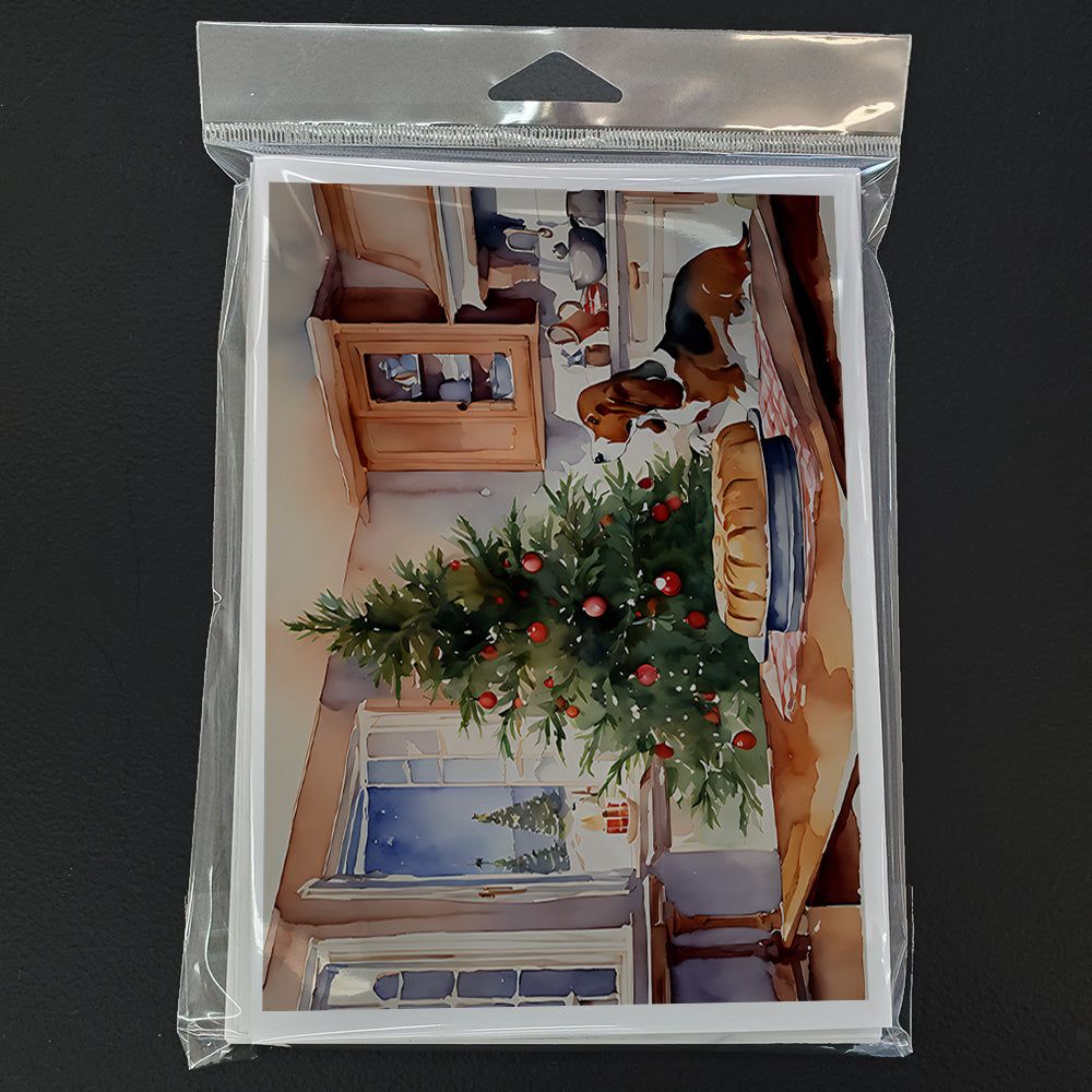 Basset Hound Christmas Cookies Greeting Cards Pack of 8 Blank Cards with Envelopes Whimsical A7 Size 5x7
