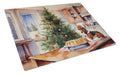 Basset Hound Christmas Cookies Cutting Board Tempered Glass Kitchen Cutting Surface, Heat Resistant Chopping, Non-Slip Feet, Food Prep & Serving