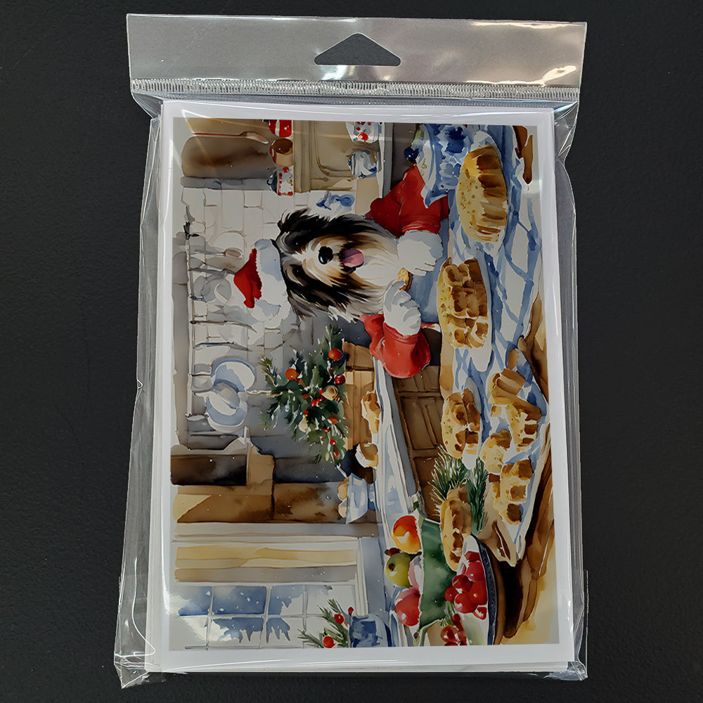 Bearded Collie Christmas Cookies Greeting Cards Pack of 8 Blank Cards with Envelopes Whimsical A7 Size 5x7