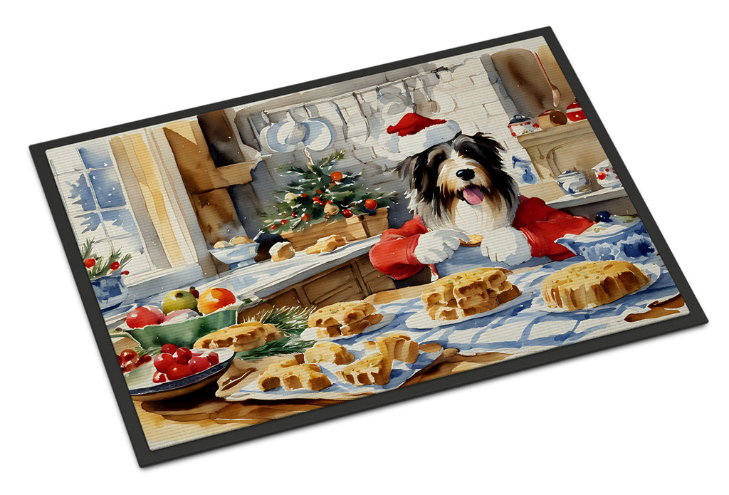 Bearded Collie Christmas Cookies Doormat Indoor Outdoor 24H X 36W Front Door Mat Rugs for Entryway, Non Slip Washable Low Pile,