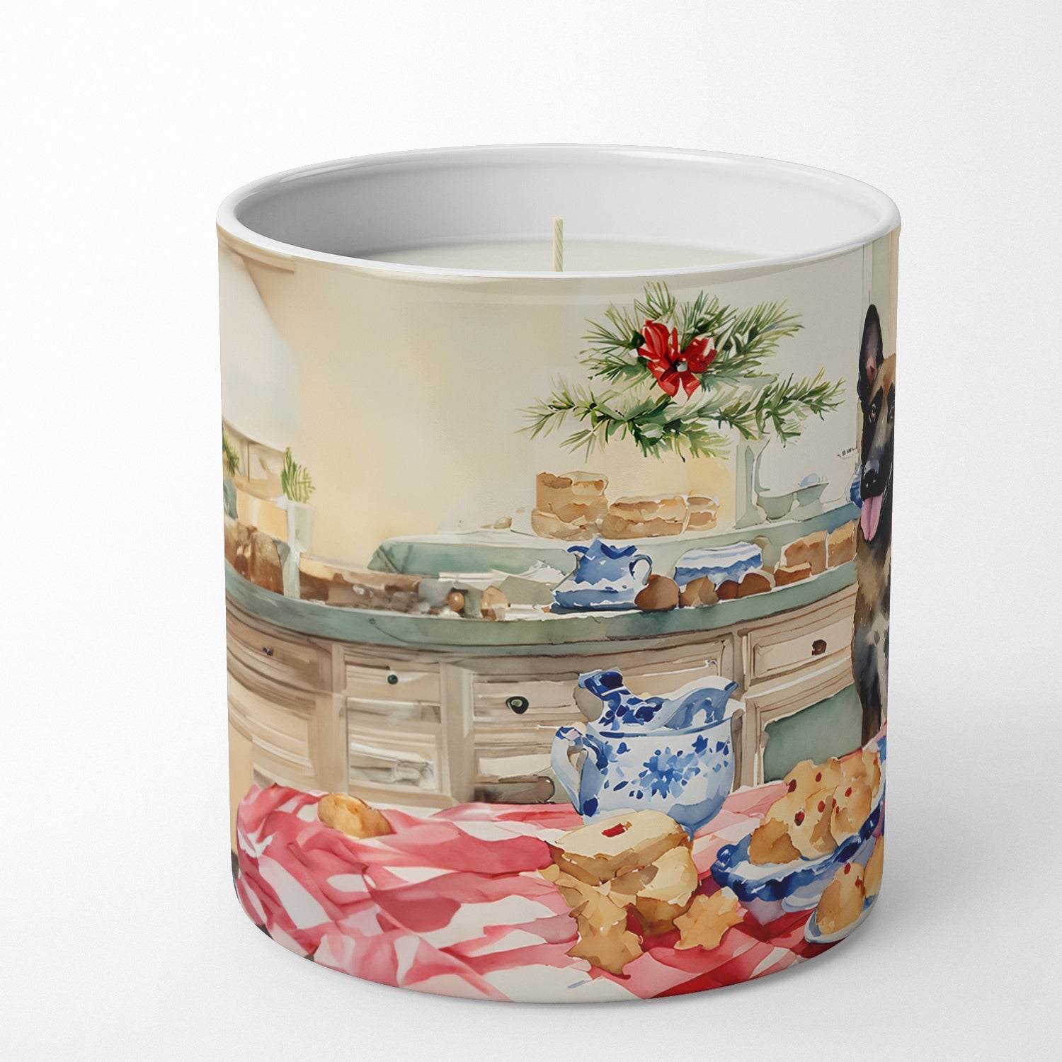 Belgian Malinois Christmas Cookies Decorative Soy Candle Nature Soy Wax Essential Oil Home Decor Ideal for Bedroom Kitchen Bath Office Gift, 10 oz