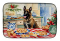 Belgian Malinois Christmas Cookies Dish Drying Mat Absorbent Dish Drying Mat Pad for Kitchen Counter Dish Drainer Mat for Countertop, 14 x 21", Multicolor