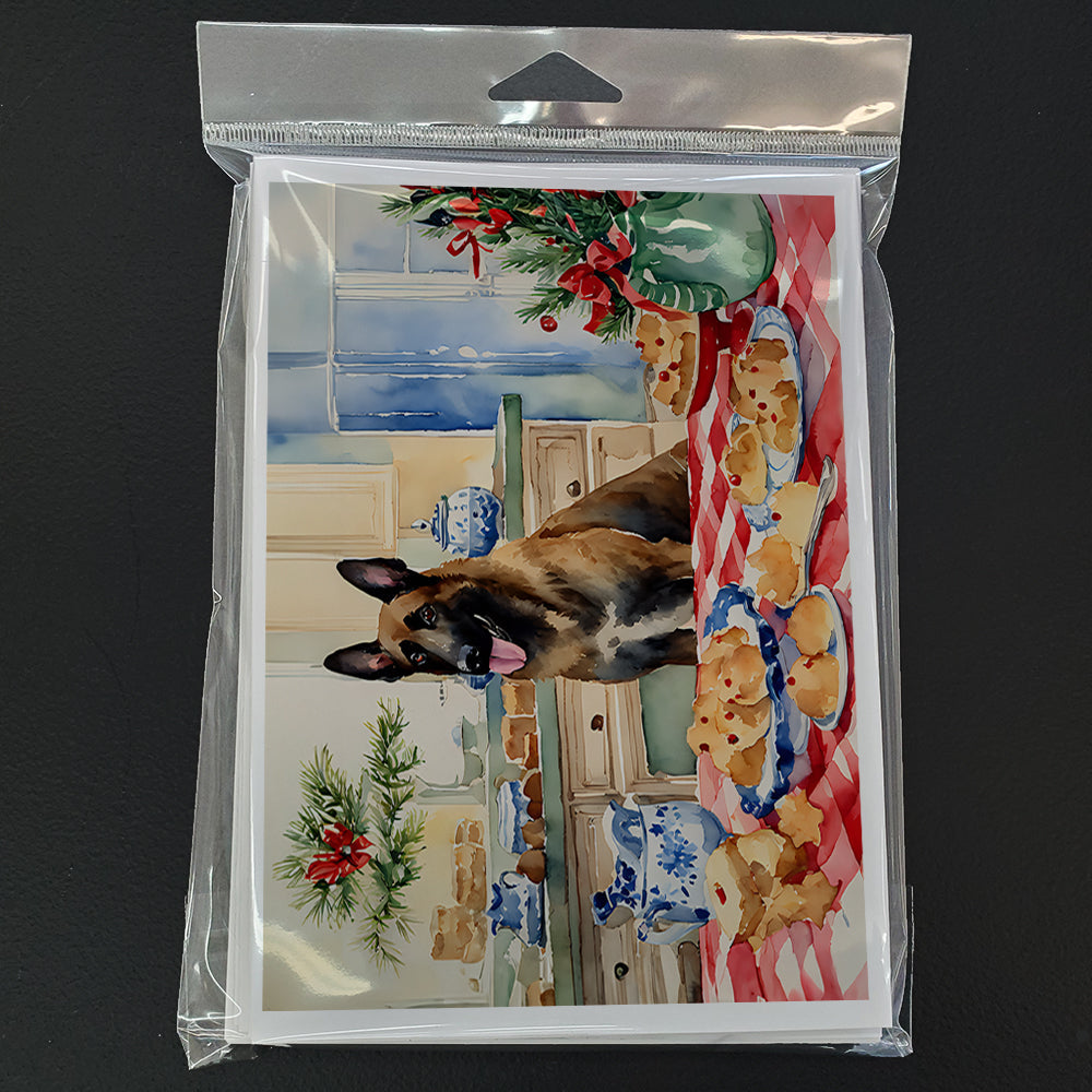 Belgian Malinois Christmas Cookies Greeting Cards Pack of 8 Blank Cards with Envelopes Whimsical A7 Size 5x7