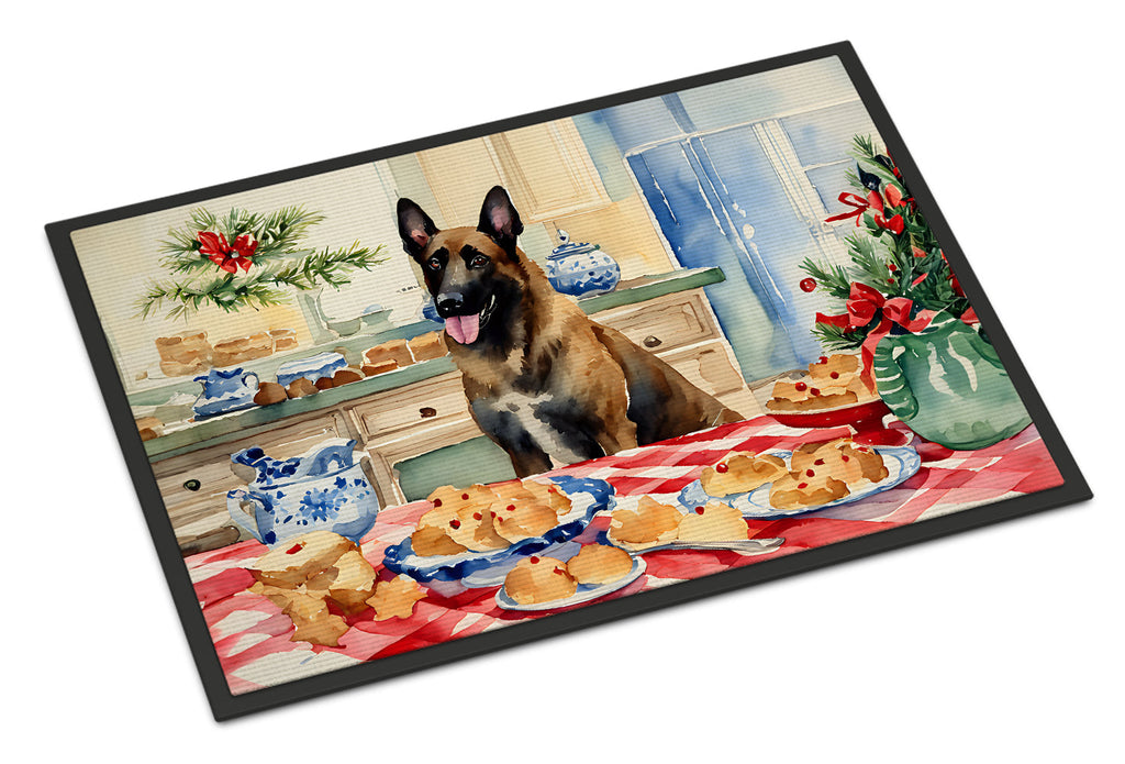 Belgian Malinois Christmas Cookies Doormat Indoor Outdoor 24H X 36W Front Door Mat Rugs for Entryway, Non Slip Washable Low Pile,