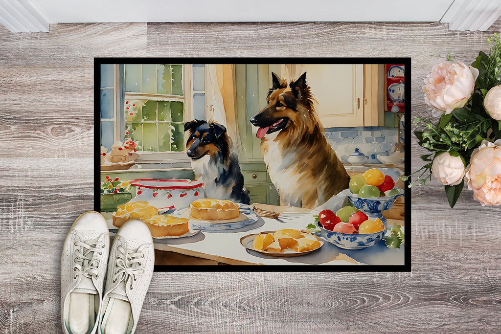 Belgian Tervuren Christmas Cookies Doormat Indoor Outdoor 24H X 36W Front Door Mat Rugs for Entryway, Non Slip Washable Low Pile,