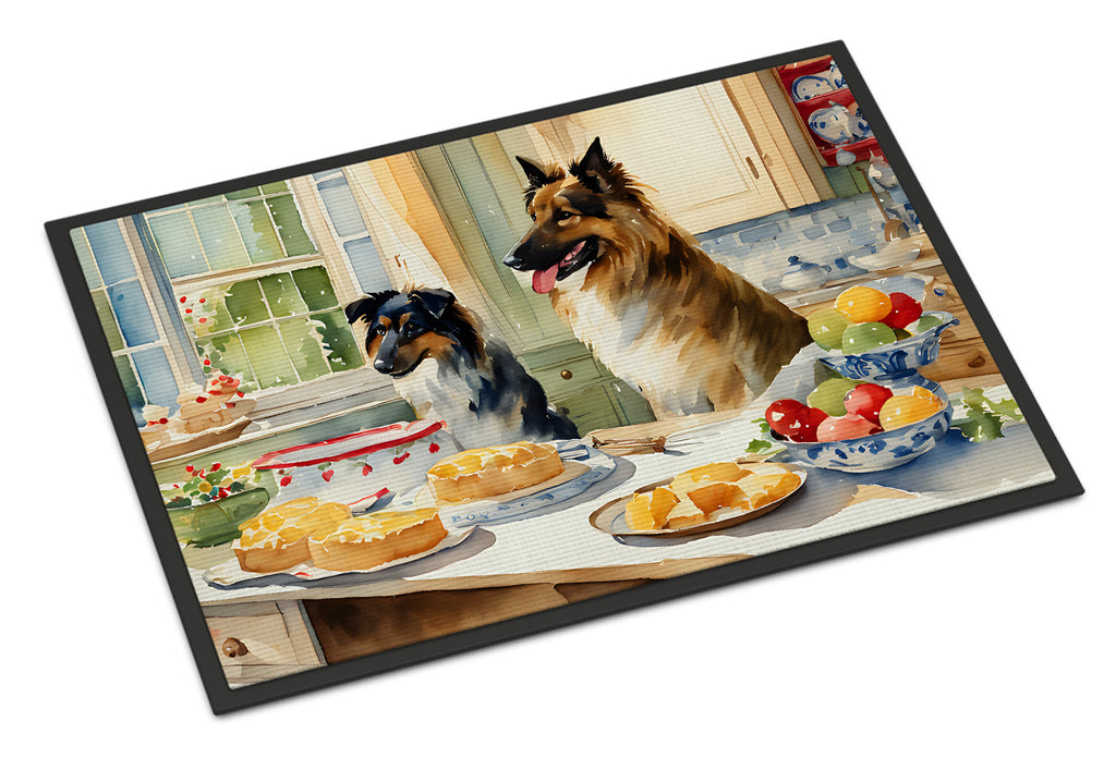 Belgian Tervuren Christmas Cookies Doormat Indoor Outdoor 18H X 27W Front Door Mat Rugs for Entryway, Non Slip Washable