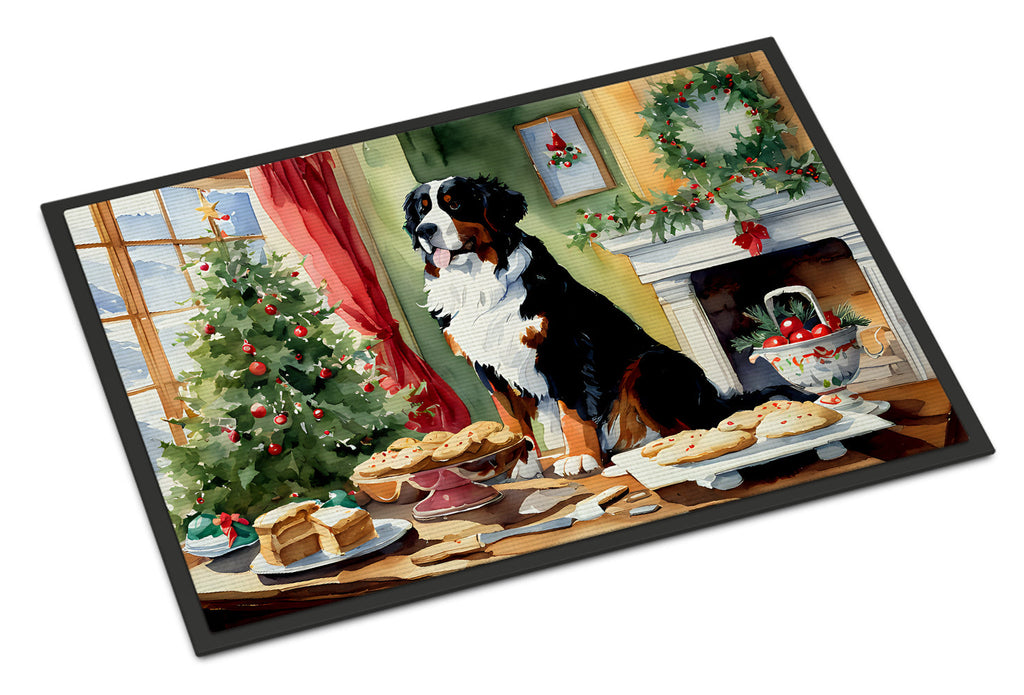 Bernese Mountain Dog Christmas Cookies Doormat Indoor Outdoor 24H X 36W Front Door Mat Rugs for Entryway, Non Slip Washable Low Pile,
