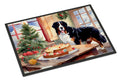 Bernese Mountain Dog Christmas Cookies Doormat Indoor Outdoor 18H X 27W Front Door Mat Rugs for Entryway, Non Slip Washable