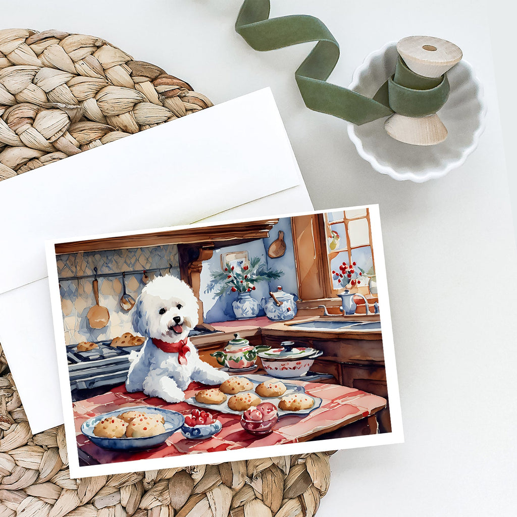 Bichon Frise Christmas Cookies Greeting Cards Pack of 8 Blank Cards with Envelopes Whimsical A7 Size 5x7
