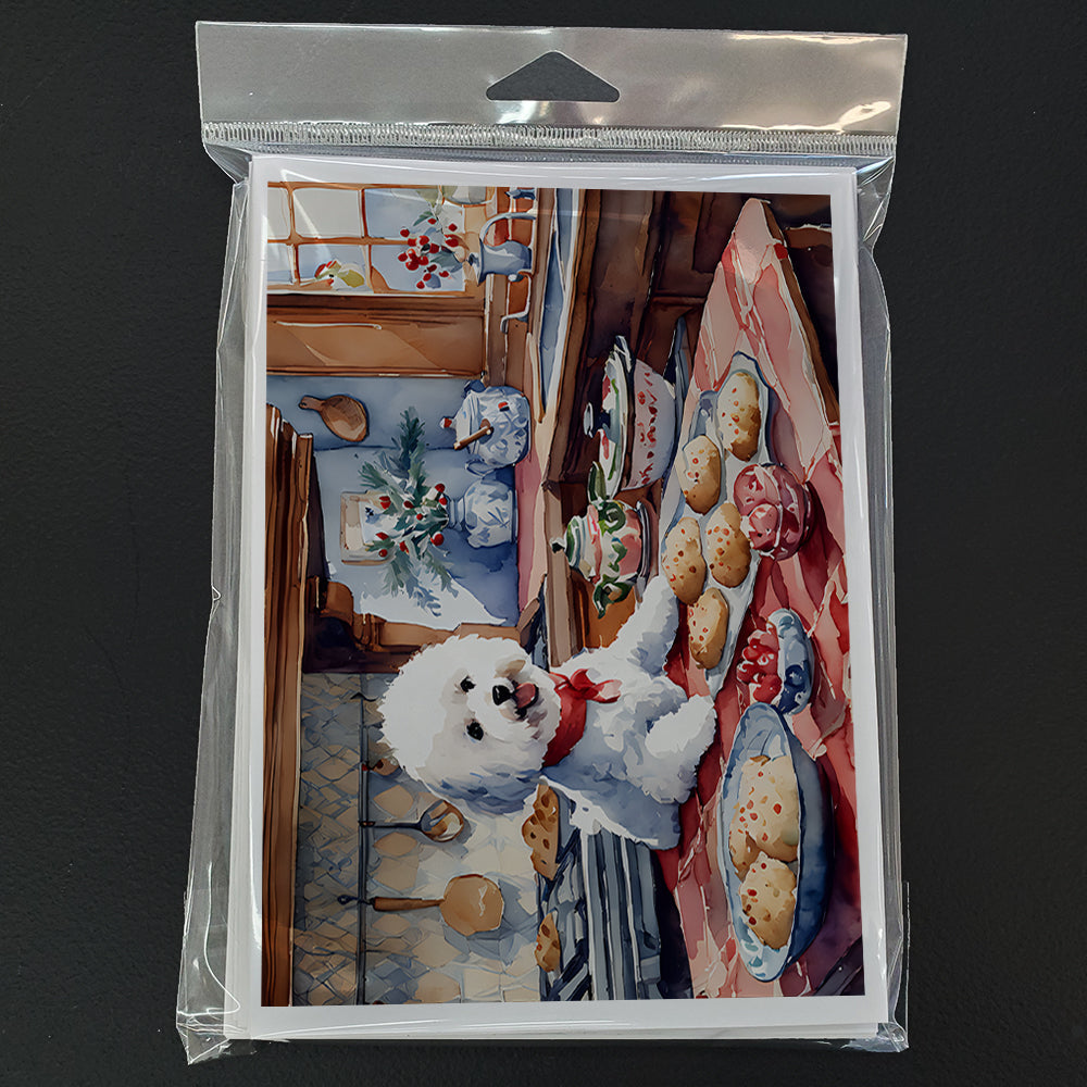 Bichon Frise Christmas Cookies Greeting Cards Pack of 8 Blank Cards with Envelopes Whimsical A7 Size 5x7