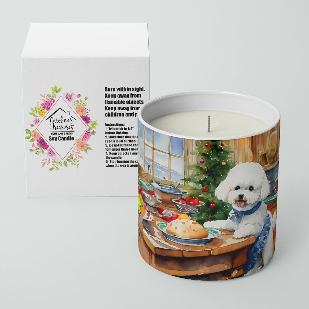 Bichon Frise Christmas Cookies Decorative Soy Candle Nature Soy Wax Essential Oil Home Decor Ideal for Bedroom Kitchen Bath Office Gift, 10 oz