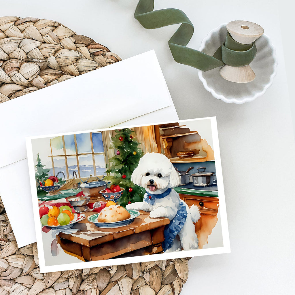 Bichon Frise Christmas Cookies Greeting Cards Pack of 8 Blank Cards with Envelopes Whimsical A7 Size 5x7