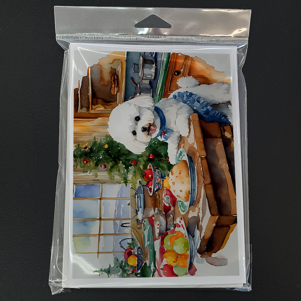 Bichon Frise Christmas Cookies Greeting Cards Pack of 8 Blank Cards with Envelopes Whimsical A7 Size 5x7